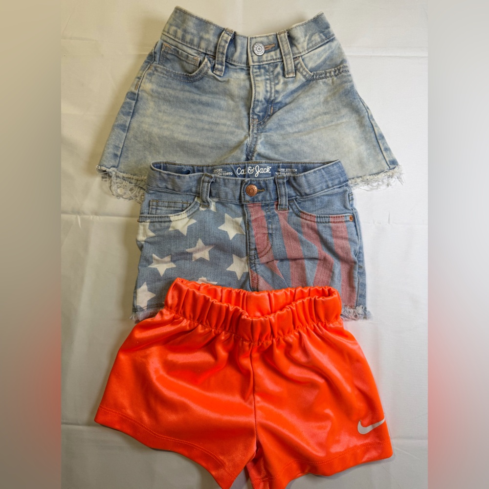 Kids 3-Pack Shorts-Two Jean, One Athletic- Size 5